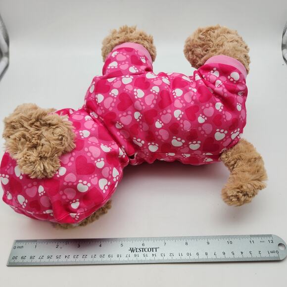 Build A Bear Labradoodle Plush 12" Tan Fur Tongue Out Hoodie Promise Pets BAB - Picture 6 of 6